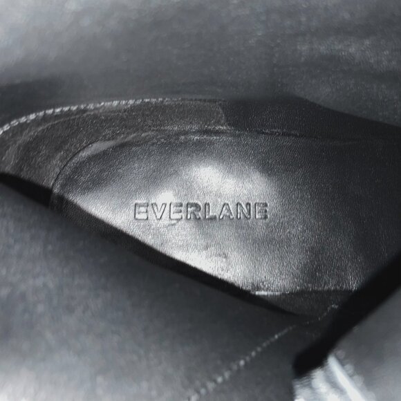 EVERLANE The City Boot Leather Side Zip Block Square Toe Ankle Size 11 Black NEW - Picture 16 of 16